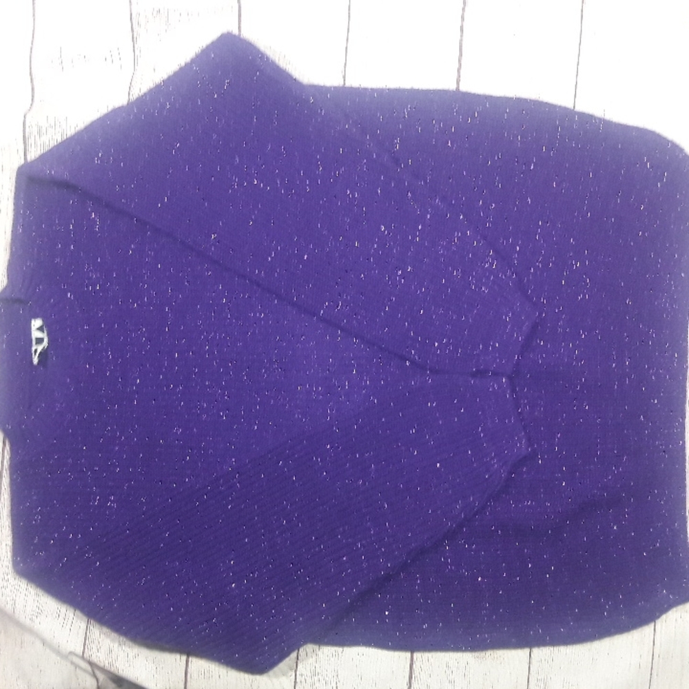Objectivity vintage purple with purple metallic woven in L/XL chunky  sweater